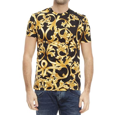 versace clothing gold blue|Versace men's t shirts.